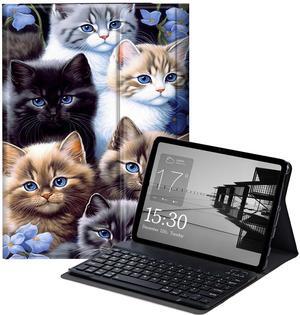 BEOTIWAD Keyboard Case for Samsung Galaxy Tab A8 10.5 Inch 2022 Model (SM-X200/X205/X207), Slim Protective Cover with Detachable Bluetooth Keyboard for Samsung Tab A8 2022,Cute Cats