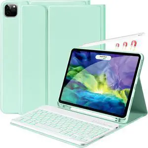 besky Keyboard Case for iPad Pro 11 inch (4th, 3th Generation) & Air Series Products (Air 6th, 5th, 4th Generation), with Wireless Detachable Backlit Keyboard and Case - Pencil Holder