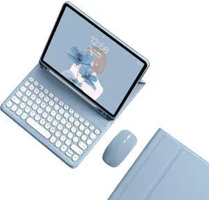 kaidisen Keyboard Case for Galaxy Tab A9+ 11 inch Case with Keyboard and Bluetooth Mouse, Detachable Candy Color Keyboard Cover Round Key,Mist Blue kaidisen Keyboard Case for Galaxy Tab A9+ 11 inch Case with Keyboard and Bluetooth Mouse, Detachable Candy Color Keyboard Cover Round Key,Mist Blue