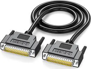 JUXINICE D-Sub 50 Pin Cable Shielded, DB50 Male to Male Cable 5FT, 50Pin Extension Cable- Black 5'