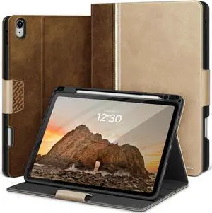 KingBlanc for iPad Air 11-inch Case 6th Generation (2024, M2), iPad Air 5th/4th Gen Case (2022/2020, 10.9") with Pencil Holder, Vegan Leather Stand Cover, Auto Sleep Wake, Viewing/Typing Angle, Beige