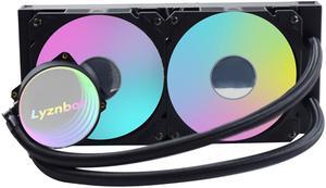 AIO Cooler 240mm Aio, Liquid Cooler CPU with ARGB, PWM 1800, Quiet Water Cooler CPU, Water Cooling Systems for LGA 1700/115X/20XX/17XX, AM5/AM4/AM3, Copper Base, Black - Ideal for Gaming, Overclocking