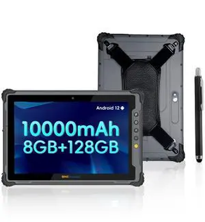 ONERugged Rugged Tablet M10T, 10.1 inch Andriod 12 Tablet, Octa-Core CPU 8GB+128GB, IP65 MIL-STD-810H Waterproof, 10000mAh, Industrial Outdoor Work PC w/ 13MP+5MP Camera, 4G LTE/WiFi 5/BT 5.1/NFC-Gray