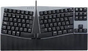 Perixx PERIBOARD-335BL ES Teclado ergonómico mecánico compacto con Cable - Tenkeyless - Teclas Clicky Azules de perfil Bajo - Teclas programables - Layout QWERTY Español
