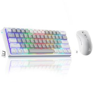 SOLAKAKA SM66 White Silent Dual Mode 2.4GHz Wireless Mouse, Adjustable 4200 DPI,Rechargeable Computer Mouse Wireless Office Mouse for PC Mac Laptop, Desktop