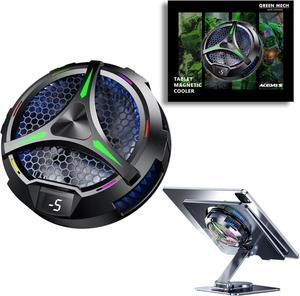 ACEDAYS Magnetic Cooler for iPad,Tablet Cooler for ipad/Surface pro/Samsung Tab,Universal Radiator with Temperature Display for Mobile Gaming,Tiktok Live Streaming(Including Tablet Stand Holder)