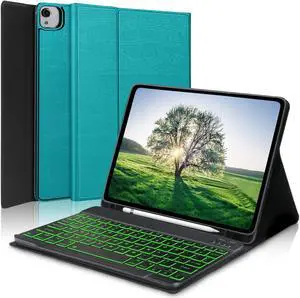 Keyboard Case for iPad Air 11 inch (M3 2025 / M2 2024) & iPad Pro 11(4th/3rd/2nd/1st Gen), 7 Colors Backlit Detachable Keyboard, Smart Protection Cover with Pencil Holder for Air 5th/4th 10.9'' Green