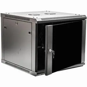 Navepoint 9U Deluxe IT Wallmount Cabinet Enclosure 19-Inch Server Network Rack with Locking Glass Door 24-Inches Deep Black