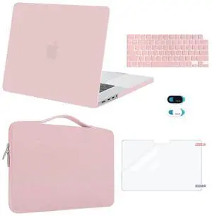 MOSISO Compatible with MacBook Pro 16 inch Case 2025 2024 2023 2022 2021 M4 M3 M2 M1 A3403 A3186 A2991 A2780 A2485 Pro Max, Hard Case&Sleeve Bag&Keyboard Skin&Webcam Cover&Screen Film, Rose Quartz