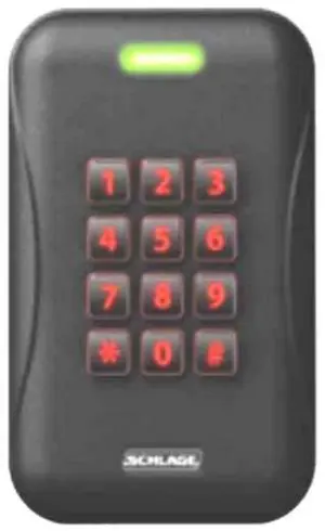 Schlage MTK15-485 Multi-Technology Single Gang Reader with Keypad - Black