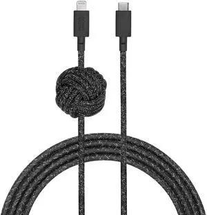 Native Union Night Cable - 10ft Ultra-Strong Reinforced Durable USB-C to Lightning [MFi Certified] Charging Cable with Weighted Knot Compatible with iPhone 14, iPhone 13 and Earlier (Cosmos)