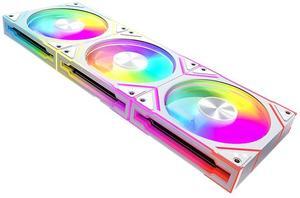 ICOLER Star Stone V2 3IN1 120mm ARGB Computer Case Fans,Double Sided Infinity Mirror Design Cooling Fan, 120mm CPU Fan PWM 1850RPM 58.36CFM 2.07MMH20 HDB Bearing for PC Case&CPU Cooler(White)