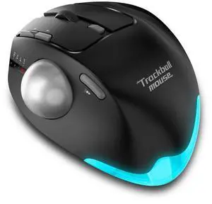 JOMAA Ergonomic Wireless Trackball USB Mouse with 4800 DPI/7 Programmable Buttons, Thumb Control Mice,3 Device Connection (Bluetooth or USB Receiver), Compatible for PC, Laptop, Mac, Windows.(Black)