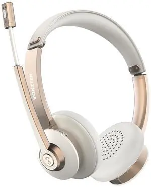 Vonztek Wireless Headset, Bluetooth Headphones with Microphone Noise Cancelling, 26hrs Wireless Headset with Mic Mute for Smartphone/Laptop/Zoom/Teams/Call Center/Home/Office