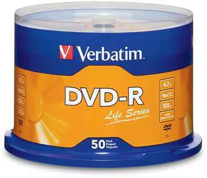 Verbatim® Life Series DVD-R Disc Spindle, Pack Of 50 Verbatim® Life Series DVD-R Disc Spindle, Pack Of 50