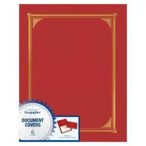 Geographics® Document Covers, 9 3/4" x 12 1/2", Red, Pack Of 6 Geographics® Document Covers, 9 3/4" x 12 1/2", Red, Pack Of 6