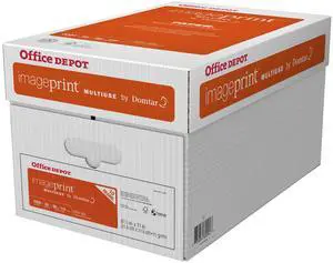 Office Depot ImagePrint FSC Certified Multiuse Paper by Domtar, 8 1/2in x 11in, 20 Lb, White, 500 Sheets Per Ream, Case Of 10 Reams, 1821 Office Depot ImagePrint FSC Certified Multiuse Paper by Domtar, 8 1/2in x 11in, 20 Lb, White, 500 Sheets Per Ream, Case Of 10 Reams, 1821