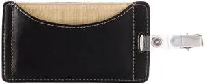 FORAY Office Depot Brand Faux Leather ID Badge Holder, Vertical, Black/Tan FORAY Office Depot Brand Faux Leather ID Badge Holder, Vertical, Black/Tan