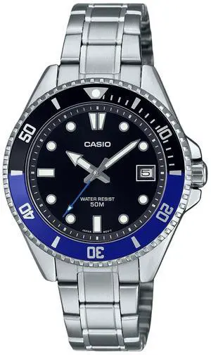 Casio Standard Analog Stainless Steel Black Dial Quartz MDV-10D-1A2 Men's Watch Casio Standard Analog Stainless Steel Black Dial Quartz MDV-10D-1A2 Men's Watch