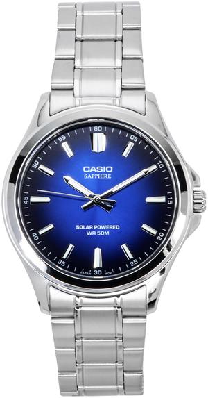 Casio Standard Analog Stainless Steel Blue Dial Solar MTS-RS100D-2AV Men's Watch
