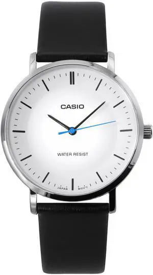 Casio Standard Analog Leather Strap White Dial Quartz MTP-VT04L-7E Men's Watch