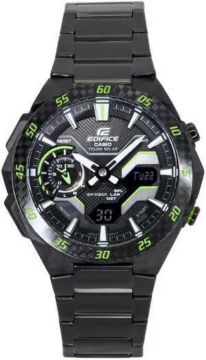 Casio Edifice Black Dial Tough Solar Sports 100M Men's Watch ECB-2200RC-1A3