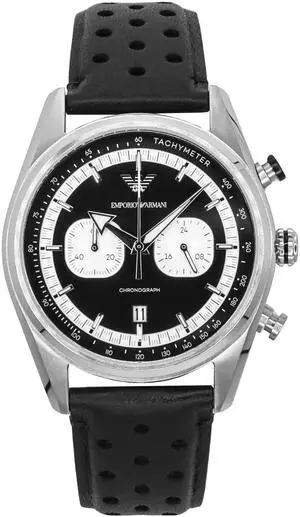 Emporio Armani Chronograph Leather Strap Black Dial Quartz AR11635 Men's Watch