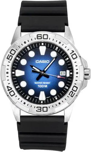 Casio Standard Analog Resin Strap Blue Dial Quartz MTD-140-2AV 100M Men's Watch