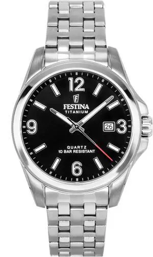 Festina Titanium Black Dial Quartz F20696-3 100M Men's Watch