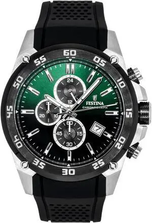 Festina The Originals Chronograph Green Dial Quartz 100M Men's Watch F20330-B