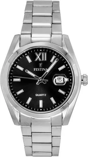 Festina Classic Stainless Steel Black Dial Quartz F20707-6 Men's Watch Festina Classic Stainless Steel Black Dial Quartz F20707-6 Men's Watch