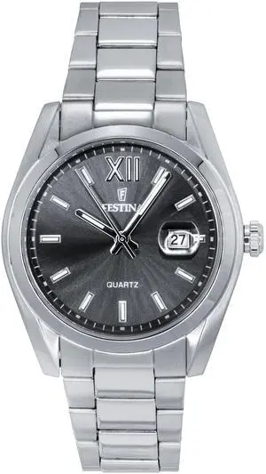 Festina Classic Stainless Steel Grey Dial Quartz F20707-3 Men's Watch Festina Classic Stainless Steel Grey Dial Quartz F20707-3 Men's Watch