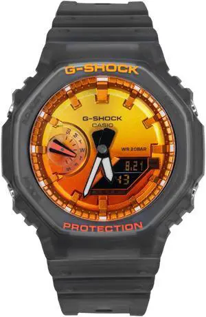 Casio G-Shock Orange Dial Quartz Sports GA-2100FLS-8A4 200M Men's Watch