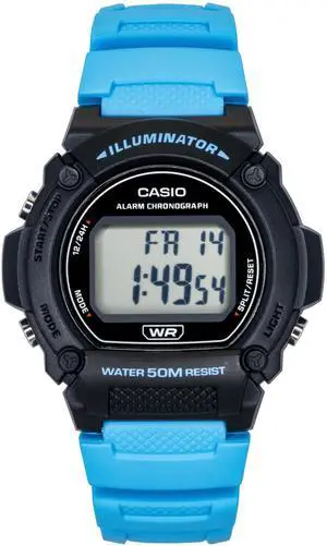 Casio Standard Digital Blue Resin Strap Quartz W-219H-2A2V Men's Watch Casio Standard Digital Blue Resin Strap Quartz W-219H-2A2V Men's Watch