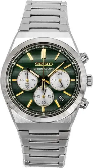 Seiko Sport Chronograph Green Dial Quartz 100M Men's Watch SSB461P1