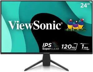 ViewSonic VX2470-MHD 24 Inch 1080p IPS Monitor with 120Hz, 1ms, Variable Refresh Rate, Eye Care, HDMI, VGA and DisplayPort Inputs