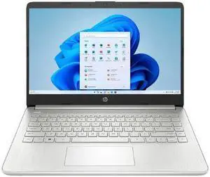 HP 14-dq0760dx 14" Intel Celeron N4120 1.1 GHz up to 2.6 GHz 4GB DDR4 128GB eMMC Intel UHD Graphics Windows 11 Home in S mode Laptop, Silver - 9R334UA