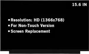 Screen Replacement for Dell Inspiron 3501 3502 3505 Latitude 3510 Vostro 3501 Series HD 1366x768 30Pin Non-Touch LED LCD Display Screen Panel