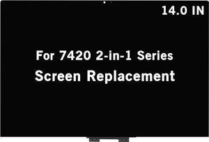 Screen Replacement for Dell Inspiron 14 7420 2-in-1 P161G P161G001 FHD+ WUXGA 1920x1200 IPS LCD Display Touch Screen Digitizer Assembly with Touch Control Board (No Bezel)