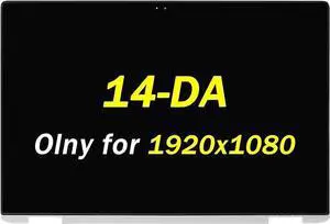Replacement for HP Chromebook X360 14-da LCD Screen 14-da0011dx Display 14-da0021nr Digitizer 14-da0012dx 14-da0xxx 14t-da0xx L36904-001 FHD LED Touch Screen Assembly Bezel
