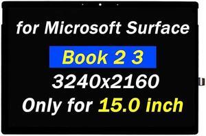 Replacement for Microsoft Surface Book 2 LCD Screen for Surface Book 3 Display 1792 Digitizer 1793 1813 (2017) 3240X2160 LCD Touch Screen Laptop Assembly (Only for 15 inch Screen)