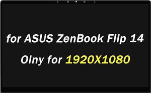 Screen Replacement for ASUS ZenBook Flip 14 Q406 UX462 UX462DA UX463 UM462 UM462DA FHD 1920X1080 LED LCD Display Touch Screen(No Bezel)