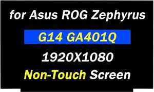 Replacement for Asus ROG Zephyrus G14 GA401Q GA401I GA401QM GA401IV GA401IH 100% sRGB FHD 1920X1080 IPS 144 Hz 14.0" LCD Non-Touch Screen Display(Only for Non-Touch Screen)