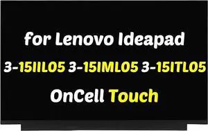 for Lenovo ideapad 3-15IIL05 Screen Replacement for ideapad 3-15IML05 LCD for 3-15ITL05 Display for 3-15ADA05 Digitizer 3-11L05 81WE 81WB 81X8 81W1 1366X768 40 Pin Touch Screen Laptop Panel