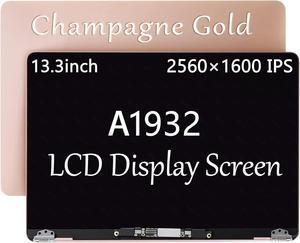 A1932 LCD Screen Replacement for MacBook Air Retina A1932 Late 2018 2019 LCD Display Screen Assembly EMC 3184 MRE82 MREA2 MREE2 MREF2 MVFH2 MVFJ2 (Gold)
