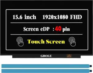 Screen Replacement for HP 15-dy 15t-dy100 15t-dy200 15-DY2073 15t-dy500 15-DY2073DX Laptop LCD Screen Display Digitizer Replacement Panel 40pin Touch Screen