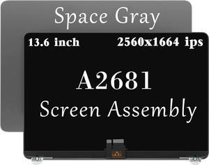 A2681 Screen Replacement for MacBook Air M2 A2681 EMC 4074 MLXW3 MLXX3 MLXY3 MLY03 MLY13 MLY23 MLY33 MLY43 Full LED LCD Screen Display Assembly (Space Gray)