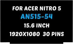 Replacement for Acer Nitro 5 AN515-54 Series LCD Screen AN515-54-5812 AN515-54-599H AN515-55-53AG Display FHD 15.6 inch 30 Pins 60Hz LED Display Digitizer Panel (for Non-Touch Screen Only)