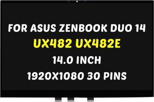 Replacement for ASUS ZenBook Duo 14 UX482 UX482E UX482EA UX482EAR UX482EG UX482EGR LCD Screen LED Display Digitizer Panel 1920X1080 14.0 inch 30 Pins 60Hz (for Touch Screen Only)