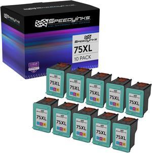 Speedy Inks Remanufactured Ink Cartridge Replacement for HP 75 (Tri-Color, 10-Pack)
